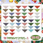 Huhumy 100 Pcs Christmas Dog Bandanas Bulk Pet Scarf Bibs Neckerchief Decor - Image 4
