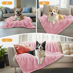 Luciphia 1 Pack 3 Calming Dog Blanket Fluffy Premium Fleece Pet Blankets Soft Sherpa Throw for Dogs Puppy Cat Pink Medium (30" x20") - Image 3