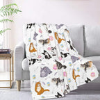 Cute Cats Fuzzy Throw Blanket for Women Men Girls Boys Soft Cozy Fleece Blankets for Bedroom Living Rooms Sofa Couch 50"x40" - Image 2