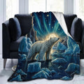 Polar Bear Blanket Aurora Arctic Night Throw Stuff Gifts 80"x60" by Unknown