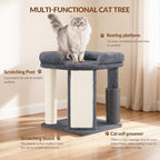 Small Cat Tree with Cat Scratching Post, 18.9 in Tower Dark Gray - Image 3