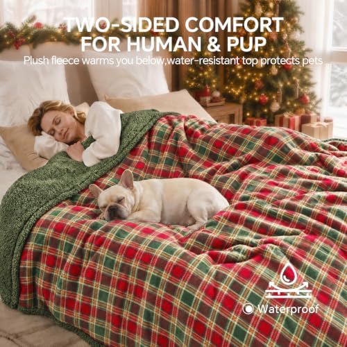 Luciphia Waterproof Blanket for Large Dog, Reversible Sherpa Couch Cover - Image 5