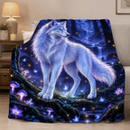 White Wolf Throw Blanket Enchanted Forest Animal Gifts 60''X80'' - Image 4