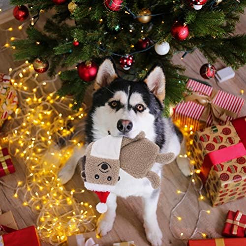 SCENEREAL Stuffless Christmas Squeaky Dog Toys for Small Medium Large Dogs, Plush Tough Pet Chew Toy, Durable No Stuffed Puppy Teething Toys for Boredom and Stimulating (Elk & Hedgehog & Snowman) - Image 6