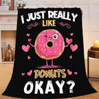 Donut Blanket for Girls Women Boys Men Adults Kids Soft Cozy Fleece Dessert Cake Throw Blankets Lovers Gifts Warm Flannel Plush Lightweight Decor for Couch Bed Sofa 80"X60" by Unknown