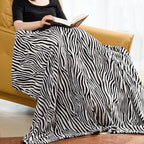 Vessia Zebra Printed Throw Blanket, 300GSM Black and White Couch Blanket - Image 4