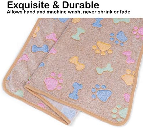 Dono 1 Pack 3 Dog Blankets, Soft Fluffy Fleece Pet Blanket Warm Sleep Mat Paw Print Design Puppy Kitten Throw Blankets Doggy Blanket for Dogs - Image 5