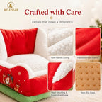 Christmas Santa Sleigh Dog Bed Washable Plush Sofa Beds for Cats and Pets - Image 5