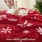 BEDELITE Christmas Throw Blanket for Decor & Gift, Red Snowflake, 50"x60" - Image 5