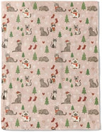 Cat Christmas Decorative Throw Blanket, Cute Kitten Tree Sock Snowflake Print Decoration, Soft Flannel Winter Blankets for Couch Bed Sofa, Holiday Home Decor, Xmas Festival Gifts 40x50 Inch by AINORI