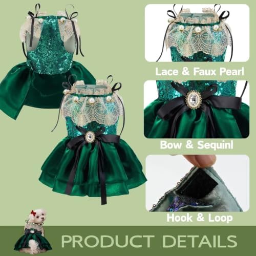 Princess Dog Dresses for Small Dogs Girl Sequin Dog Birthday Dress - Image 3
