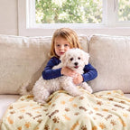 Luciphia 1 Pack 3 Blankets, Cute Cat Printed Fluffy Fleece Pet Blanket for Dogs Cats Washable, Warm Soft Throw Cover for Crate Couch, Gifts Puppy Essentials, White/Grey/Khaki, Medium (30x20 inch) - Image 4