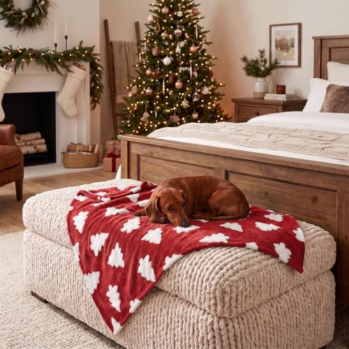 Horaldaily Red Christmas Trees Shape 3D Textured Pets Blanket 20x30 - Image 2