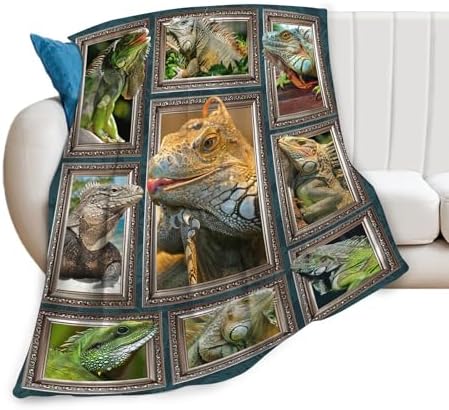 Lizard Blanket for Girls Women Boys Men Adults Kids Soft Cozy Fleece Iguana Reptile Lovers Throw Blankets Gifts Warm Flannel Plush Stuff Lightweight Decorative for Couch Bed Sofa 50"X40" - Image 3