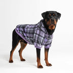 Spark Paws Dog Hoodie – Premium Dog Sweater for Small, Medium, and Large Dogs | Warm Outfits for French Bulldogs, Pitbull, Puppy, Winter Jacket Alternative - Purple Plaid - 5XL