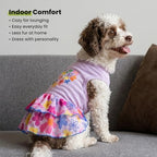 Fitwarm Floral Heart Dog Dress, Easter Outfit for Small Dogs Girl, Elegant Pet Clothes, Purple, XXS - Image 7