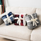 PAVILIA Twin Plaid Sherpa Throw Blanket for Couch Sofa Bed Light Grey 60x80 - Image 7