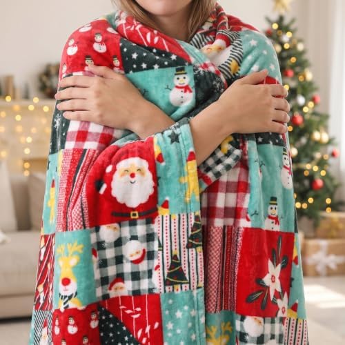 Gogreen Cozy Christmas Blanket - 300 GSM Flannel Throw Size for Home Decoration - Ultra Soft (Christmas Classical Plaid, Throw - 50" x 60") - Image 7