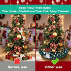Warm Fluffy Cat Tunnel Under Christmas Tree with 8 Cat Toys - Image 2