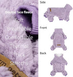 Fitwarm Turtleneck Fleece Dog Sweater Pajamas, Warm Winter Dog Clothes for Small Dogs Boy Girl, Fuzzy Pet Onesie with Feet, Lavender Purple, Small - Image 5