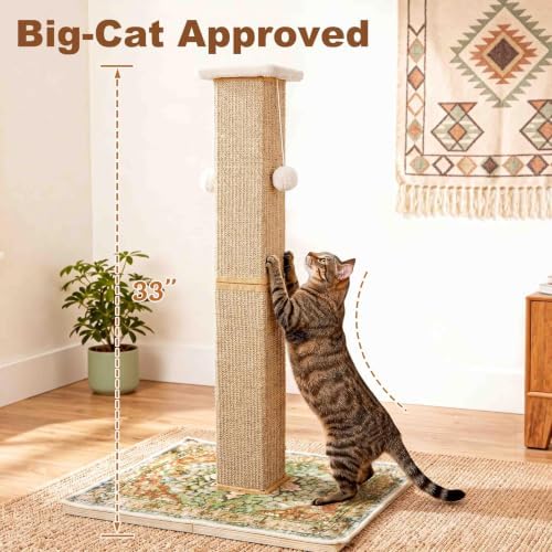 Tall Cat Scratching Post for Indoor Cats Adults with Carpet, Green - Image 2