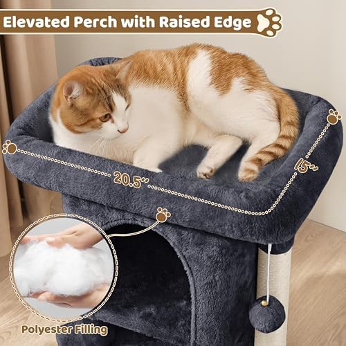 Yaheetech 23.5in Small Low-Profile Cat Tree Condo with Scratching Posts - Image 4