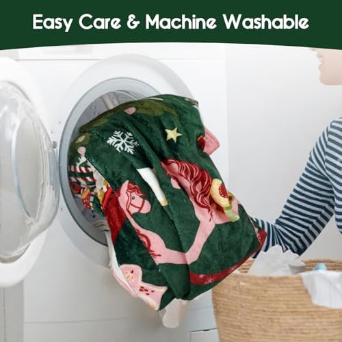 Christmas Throw Blanket for Couch 60x50,Green Winter Holiday Festival Cute Xmas Nutcracker Christmas Tree Blankets for Woman,Soft Flannel Fleece Blankets for Home Living Room Bed Chair Decor - Image 6