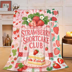 Strawberry Shortcake Throw Blanket Cute Berry Dessert Gifts 60''x80'' by Fuzawet