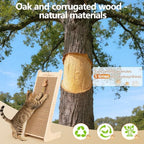 Cork Cat Scratch Cardboard-cat Scratching Post with Replaceable pad-Cat Scratcher Pad for Indoor-Cat Ramp-Cat Furniture Protect Sofa-Prevent Cats from Scratching Furniture-Eco-1 Frame & 2 Pads - Image 4
