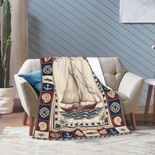 Sailboat Nautical Blanket Ocean Coastal Throw Stuff Gifts 80"x60" - Image 5