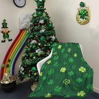 Happy Saint Patrick's Day Green Clover Throw Blanket, Shamrocks Lucky Irish Soft Cozy Blanket, Lightweight Warm Flannel Fleece Blanket for Sofa Bed Couch Chair 40" x 50" - Image 4