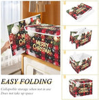Bolaz Storage Bins with Lids and Handles,Christmas Red Plaid Storage Box Storage Basket with Cover Collapsible Organizer Containers for Home Closet, Shelves - Image 4