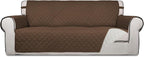 PureFit Reversible Quilted Sofa Cover Dog Couch Covers for Sofa, 66 in | Coffee/Ivory, Water Resistant Couch Protector, Washable Pet Couch Cover with Non Slip and Elastic Straps For Kids