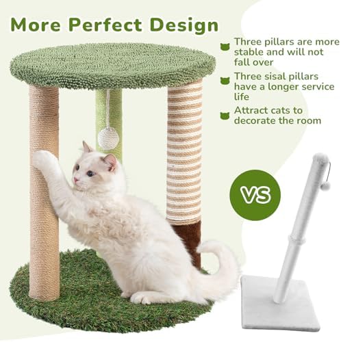 Woochpet Small Cat Tower with Cat Scratching Post,Short Cat Tree for Kitten - Image 2