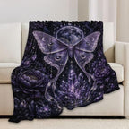 Luna Moth Blanket, Mystical Moth Throw Gift for Girls Women 80"X60" - Image 6