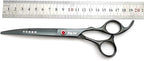 7.0in Titanium Professional dog Grooming Scissors set,Straight & Thinning & Curved scissors 4pcs set for Dog grooming (Bright black)