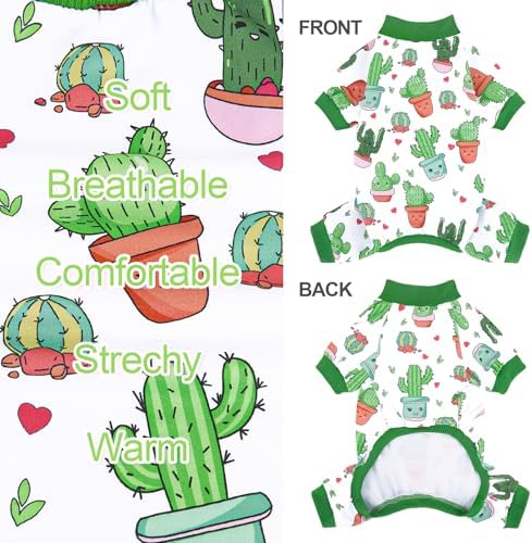 XPUDAC 4 Pack Dog Pajamas Soft Puppy Onesies Pet Clothes for Small Dogs, M - Image 6