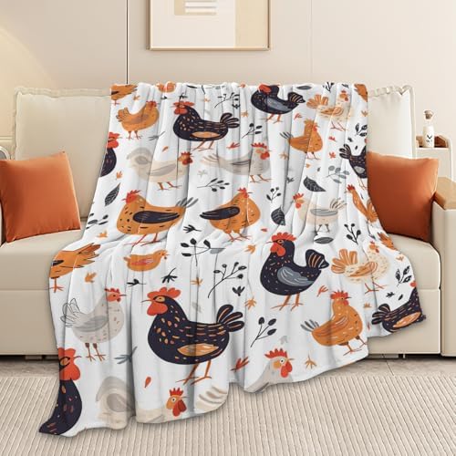 Chicken Blanket Rooster Chicken Throw Blanket Gifts for Kids Girls Boys Adults Women Man Super Soft Cozy Plush Fluffy Fuzzy Fleece Blanket Decor 40''X50'' - Image 4