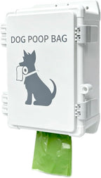 Dog Poop Bag Dispenser,Wall-mounted Waterproof Pet Waste Bags Dispenser Holds Up to 8 Rolls of Waste bags，Outdoor Wall, Stake, Pole, Fence Mounted, Fits Home, Porch, Lawn, Yard (only dispenser)