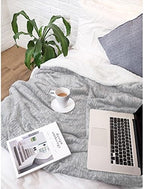 PAVILIA Sherpa Throw Blanket for Couch Sofa Bed, Melange Light Gray, 50x60 - Image 7