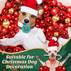 Huhumy 50 Pcs Christmas Dog Collar Bows Bulk Red and Green Xmas Bow Ties Flower Charms Attachment for Small Medium Large Dogs Cats Collar Christmas Costume Accessories - Image 2