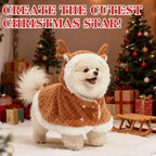 EXPAWLORER Dog Christmas Costume Winter Coat with Hat, Fleece Warm Elk Pet Cloak Cape Blanket with Antlers for Cold Weather, Thicken Dog Sweater Jacket Clothes for Small Medium Large Dogs Cats BrownXL - Image 2