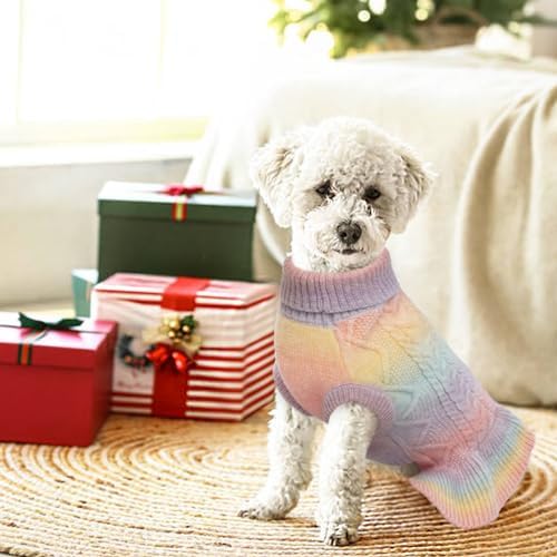 QBLEEV Dog Sweater Dress, Dog Christmas Sweaters for Medium Dogs, Puppy Sweaters Soft Pet Sweaters Warm Winter Fall Dog Sweaters Vest Custom Turtleneck Holiday Doggie Sweaters for Dogs Girls Boys L - Image 5