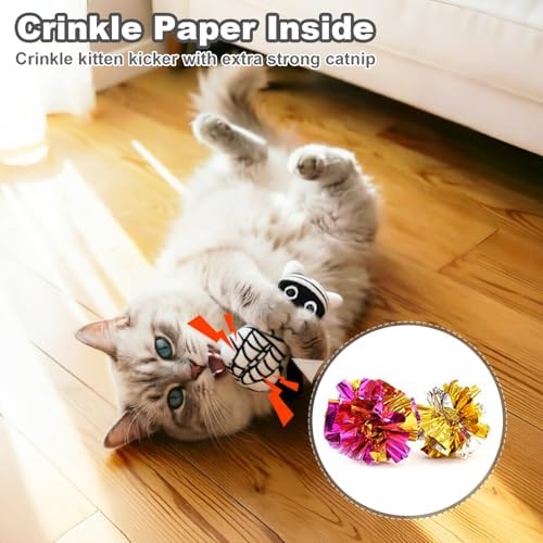 Retro Shaw Catnip Halloween Cat Toys, Goth Kitten Toy for Indoor Cats,4PCS - Image 6