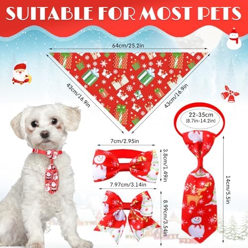 Reginary 120 Pcs Christmas Dog Bandanas Bulk Dog Bows Set Bow Ties Cat Scarf Colorful Washable Triangle Pet Kerchief Cute Bib for Summer Small Medium Large Pets Grooming Accessories Costume - Image 2