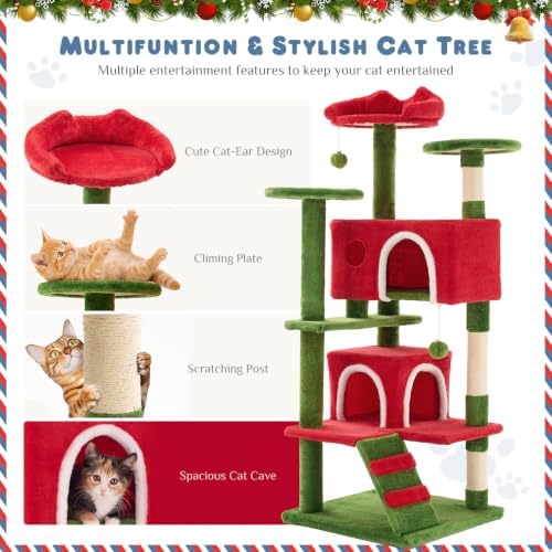 DUMOS 54 Inch Cat Tree Tower with Scratching Posts - Image 4