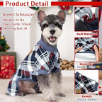 XPUDAC 4 Pack Dog Pajamas for Small Dogs Cats Plaid Doggie Clothes Puppy Onesies Christmas Pajamas Jumpsuits Pet Pjs Shirt Apparel Medium, Red Green Beige Grey - Image 5