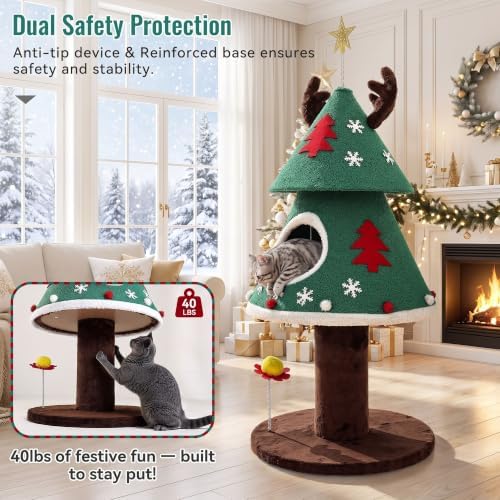 YITAHOME 47.2in Christmas Cat Tree - Image 5