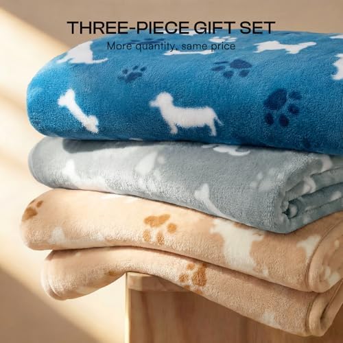 Luciphia Dog Blanket 3 Pack, Soft Cozy Fleece Throw for Puppy Cat,30"x20" - Image 5