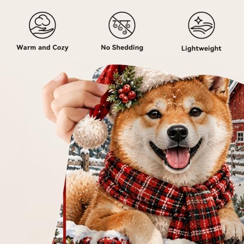 Shiba Inu Christmas Throw Blanket Cute Dog Holiday Gifts 60''X80'' - Image 7